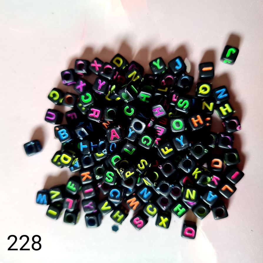 Alphabet Beads: Black Cubes