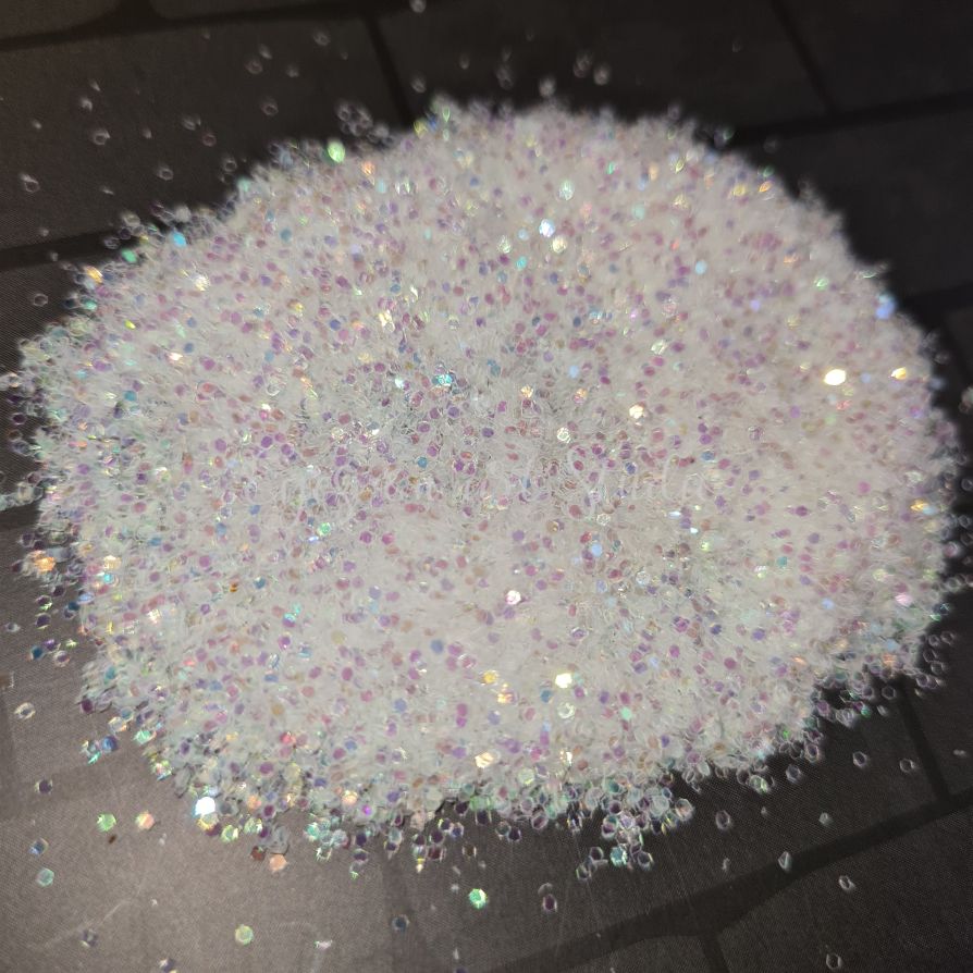 Iridescent Glitter Chunks– White
