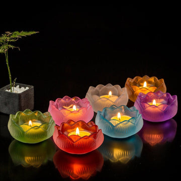 Tea light Candle Holder -  closed lotus
