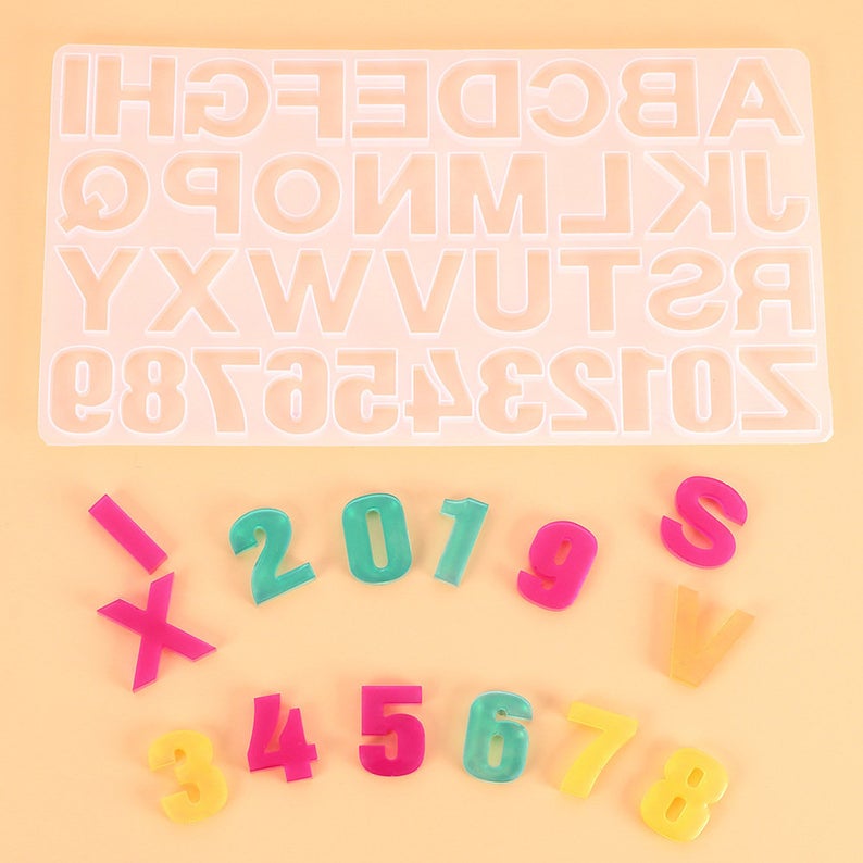 Alphabets mould without holes [ Back Pouring ]