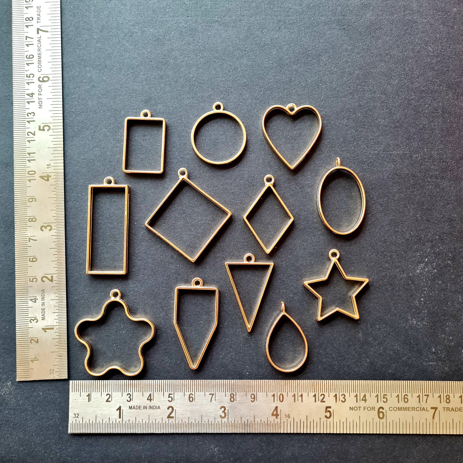 Rose Gold Hollow Bezels- set of 12