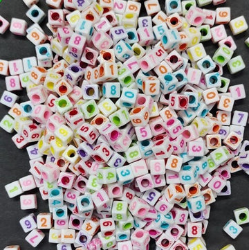 Number Beads: White Cubes