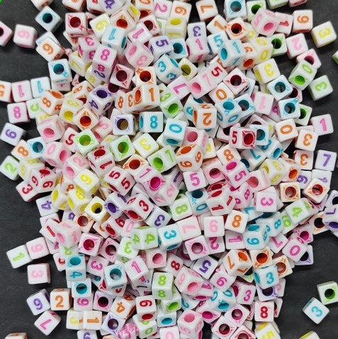 Number Beads: White Cubes