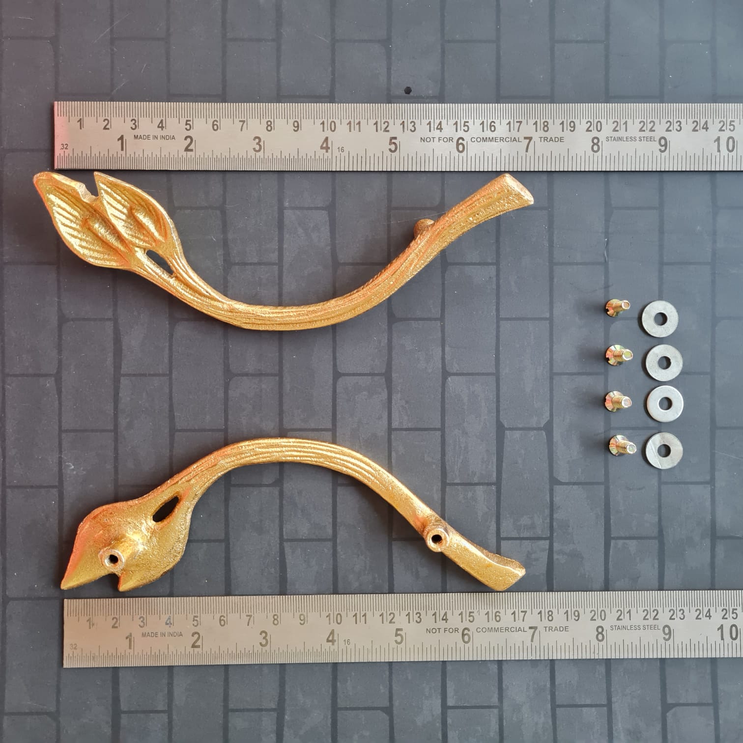 Brass Tray Handle 6 - leaf