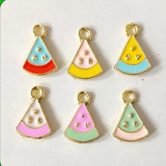 Metal Charms Watermelon Slice Golden