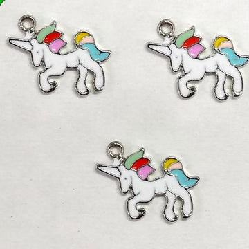 Metal Charms Unicorn Silver