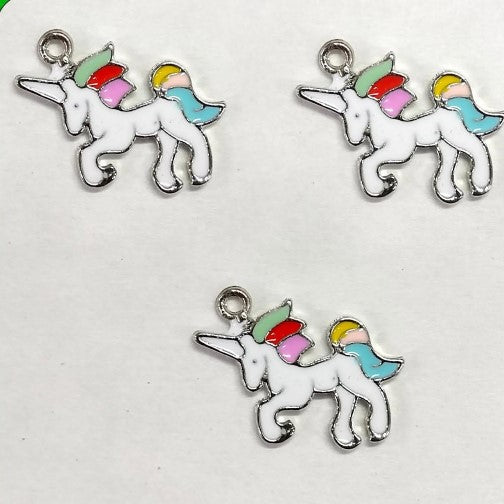Metal Charms Unicorn Silver