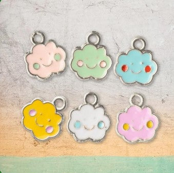 Metal Charms Clouds- Silver