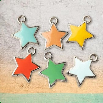 Metal Charms Stars Silver