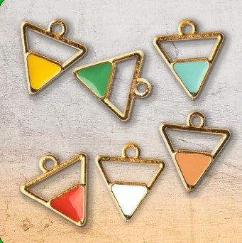 Metal Charms Triangles Golden