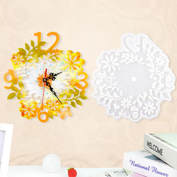 Floral Designer Clock Mould Big