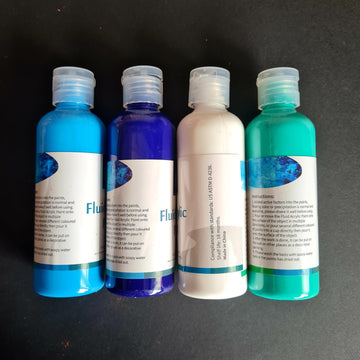 Fluid Art Acylic Colours-aqua
