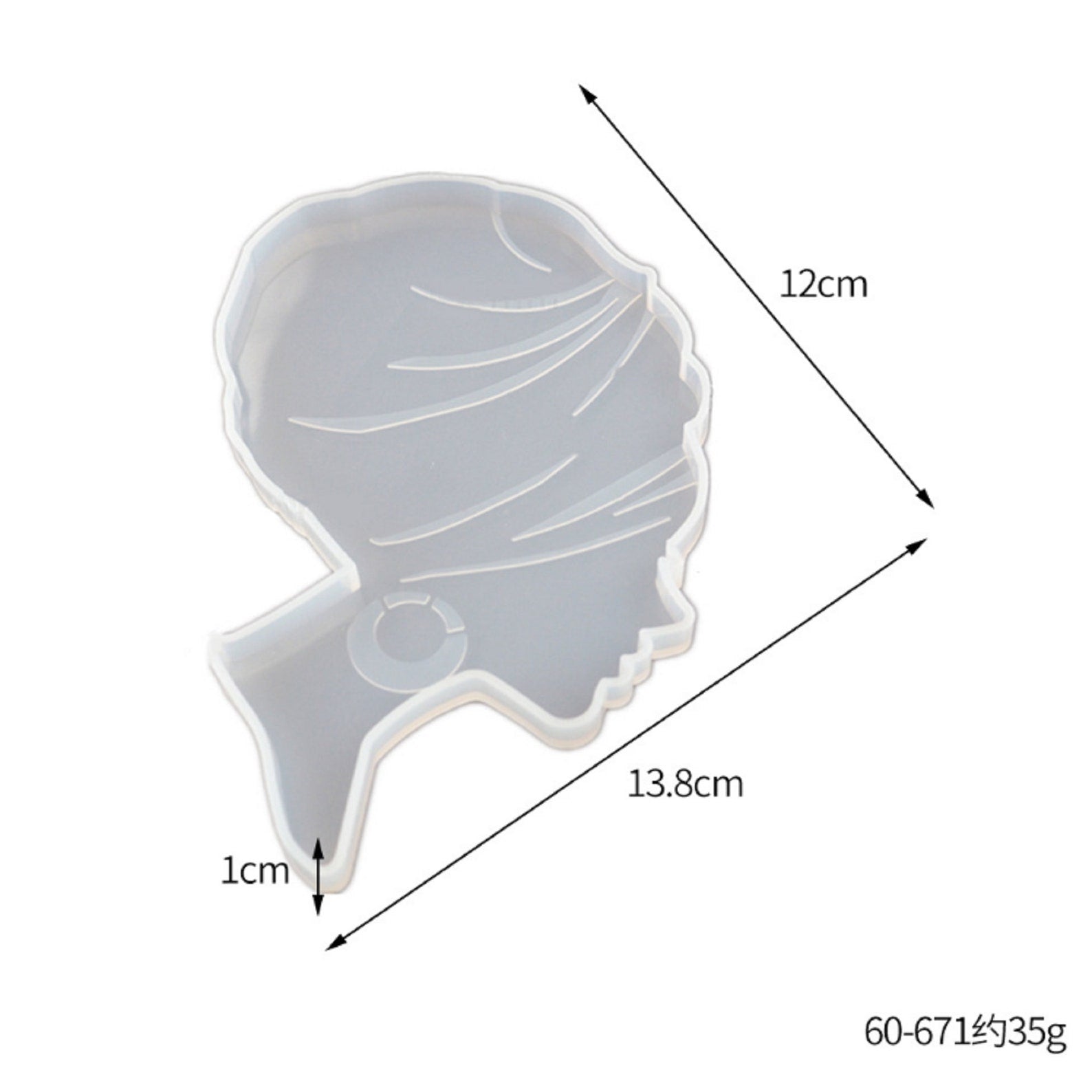 Afro woman coaster mould
