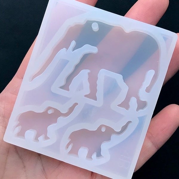Elephant pendant and earrings mould