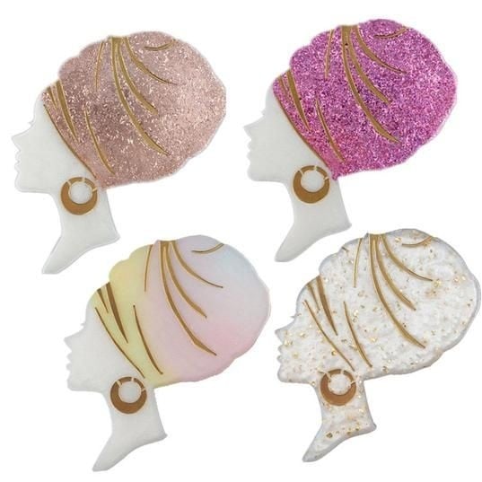 Afro woman coaster mould