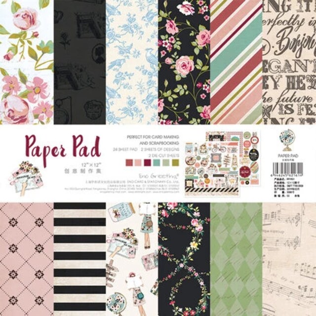 Pattern Paper Pack 5 Black Rose