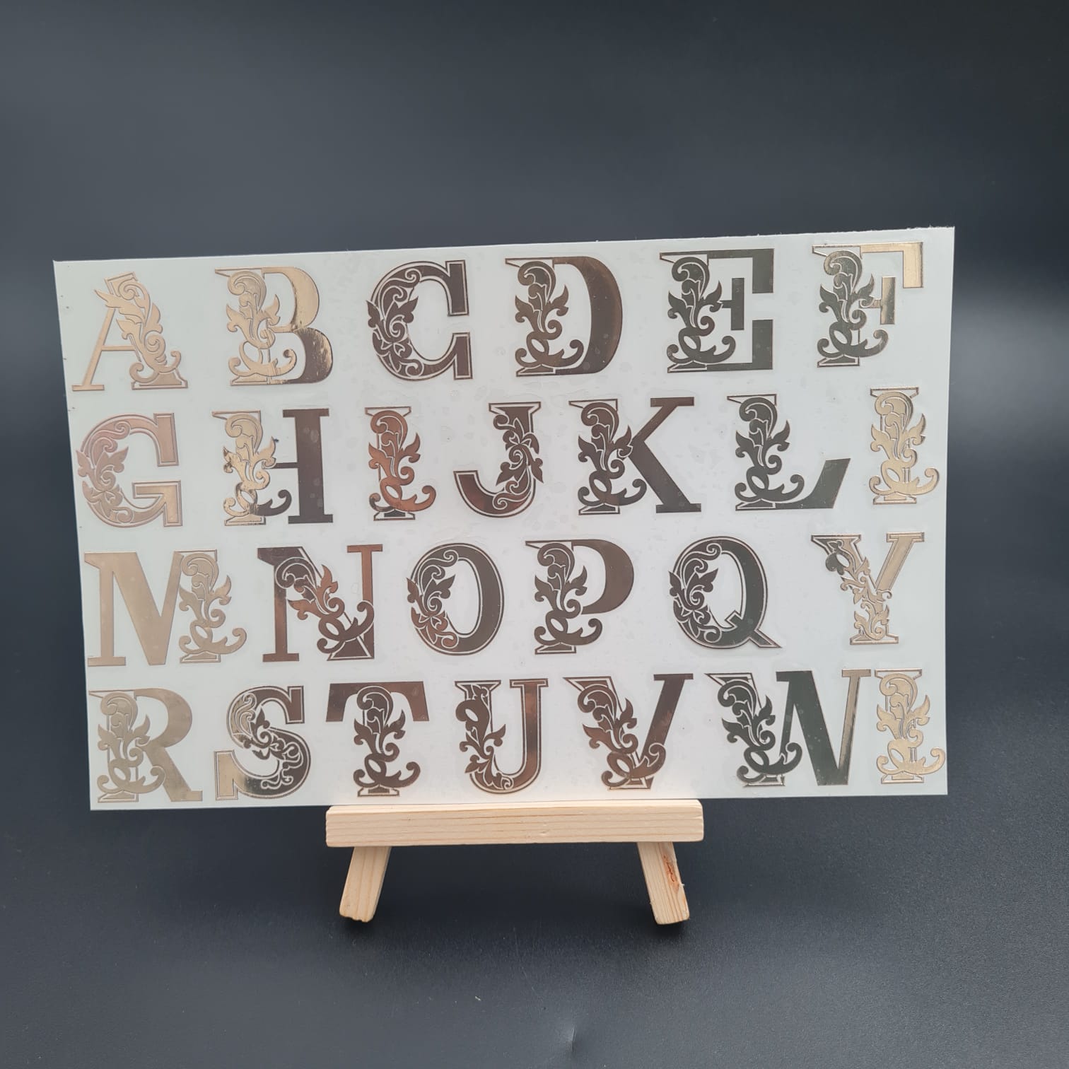 Metal stickers Fancy Monogram Alphabets Sheet