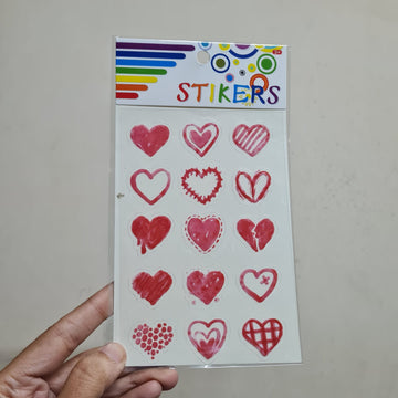 Transparent Stickers Red Hearts