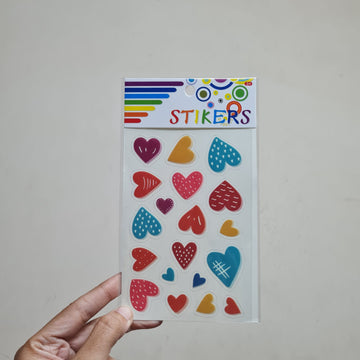 Transparent Stickers Multicolour Hearts