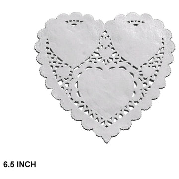 White Heart Paper Doilies 6."