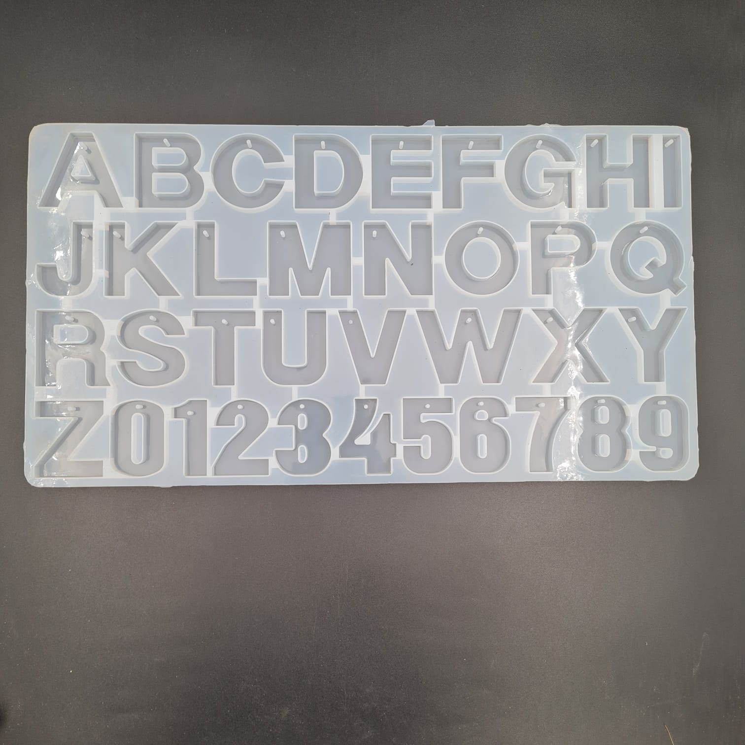 Reverse Alphabets Mould  With Holes [Front pouring ]