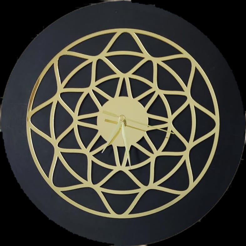 Golden Acrylic Ring-4 for Clock- With 12" MDF Clock Base