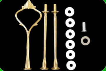 3 Tier cake stand fittings Crown design - golden