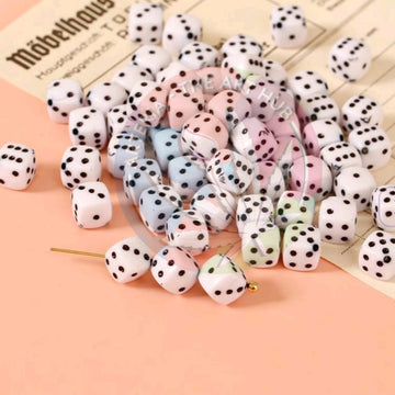 White Dice Beads