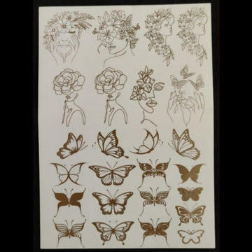 Golden Stickers A4- Butterflies and Line Art