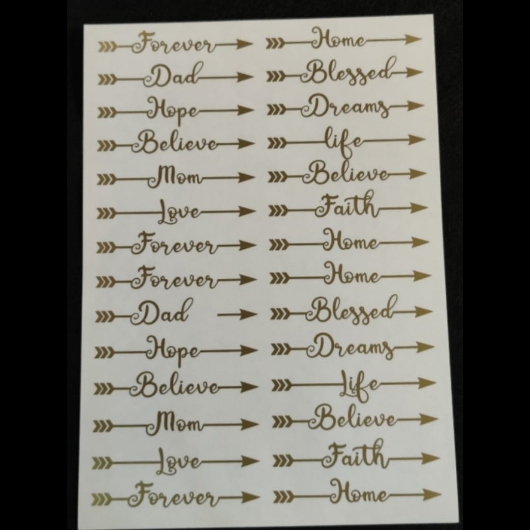 Golden Stickers A4- Bookmarks