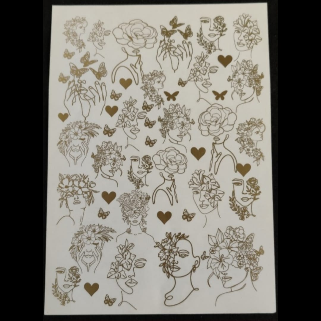 Golden Stickers A4- Lady Line Art