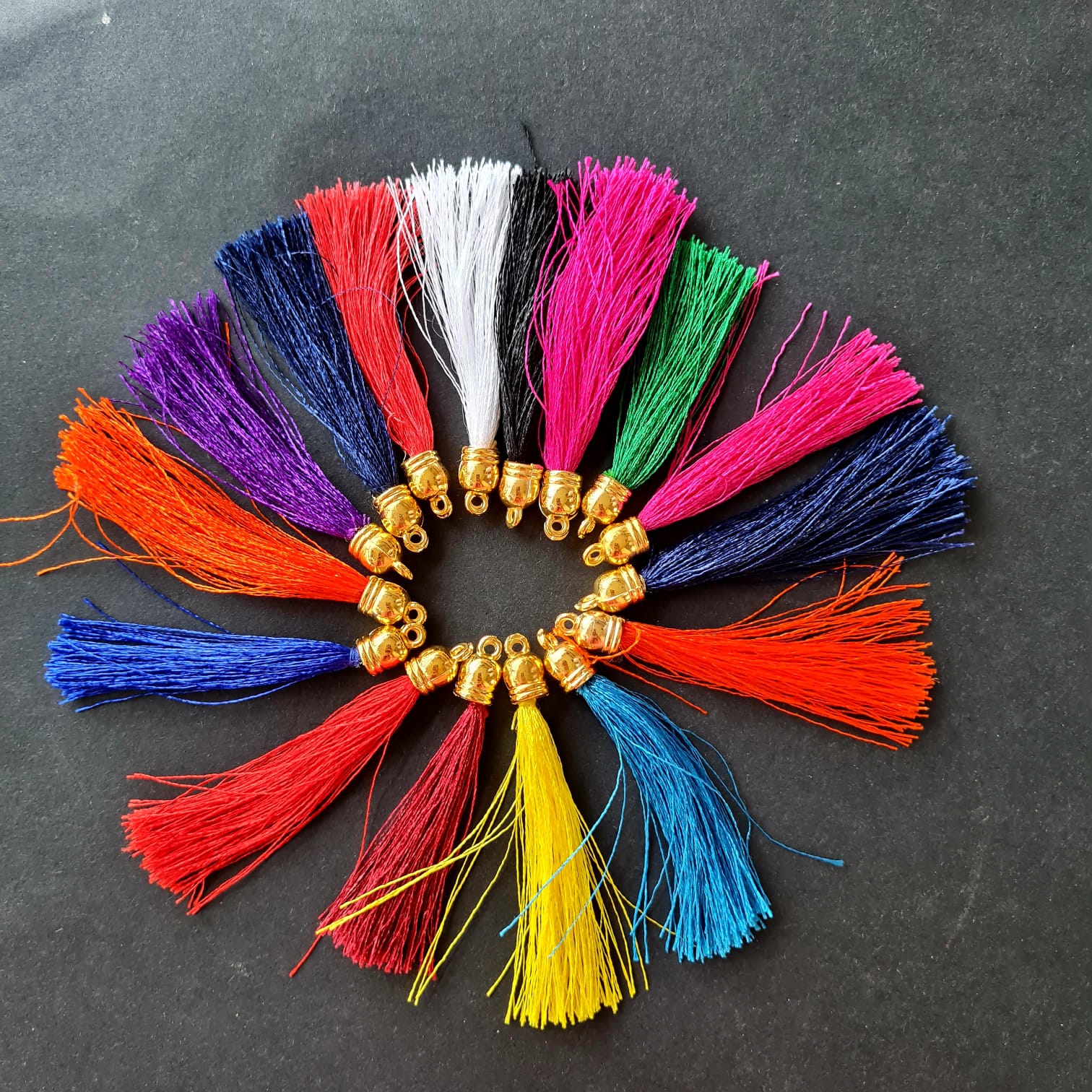Multi colour Thread Tassels -Set of 12