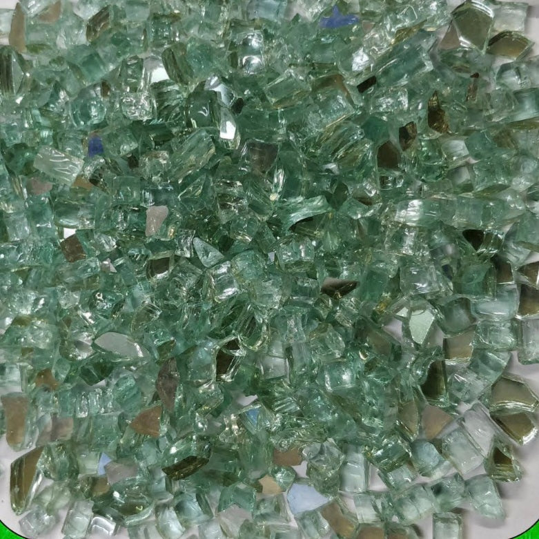 Fire pit Glass- Reflective Light Green