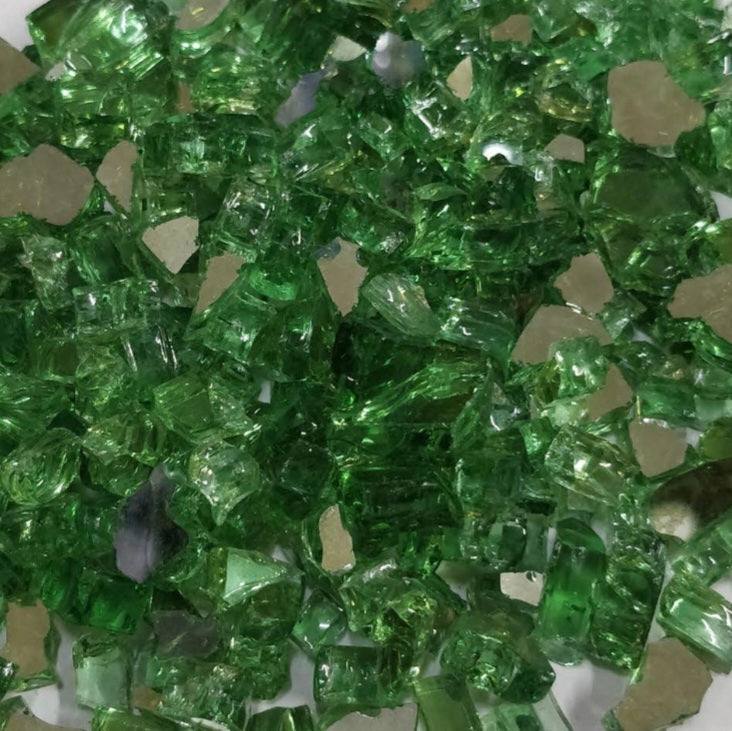 Fire pit Glass- Reflective emerald Green