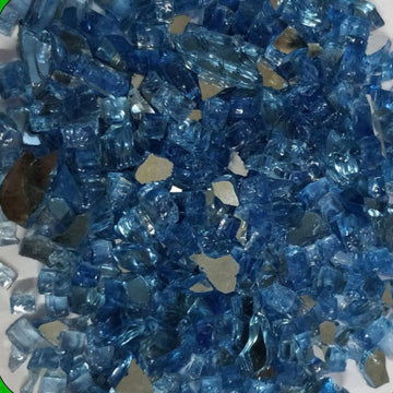 Fire pit Glass- Reflective Pacific Blue