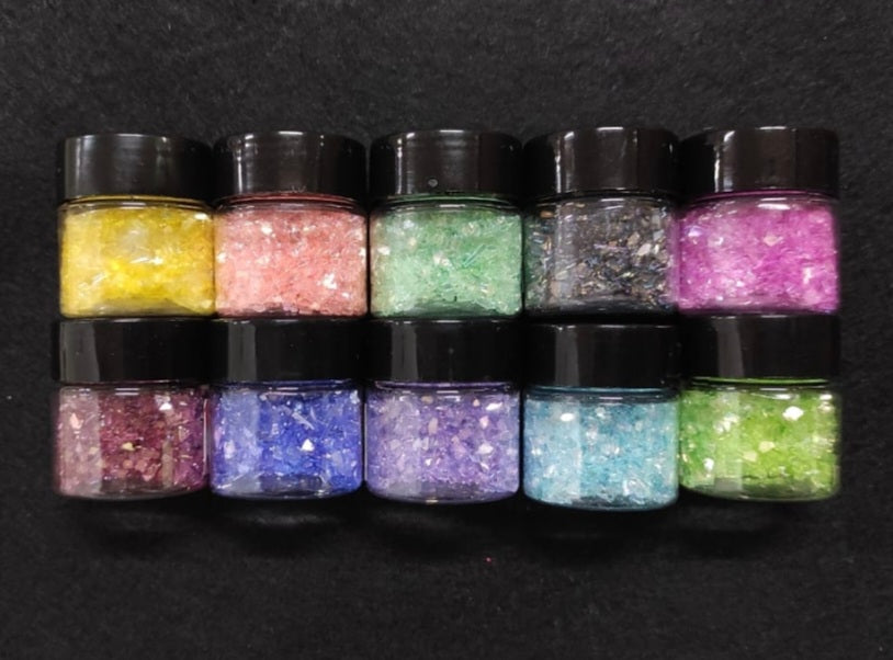 Rainbow Glass Chips - Set of 10