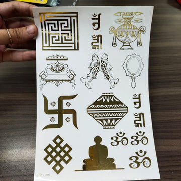 Faux Metal Stickers- Non Peel- Ashta Mangal