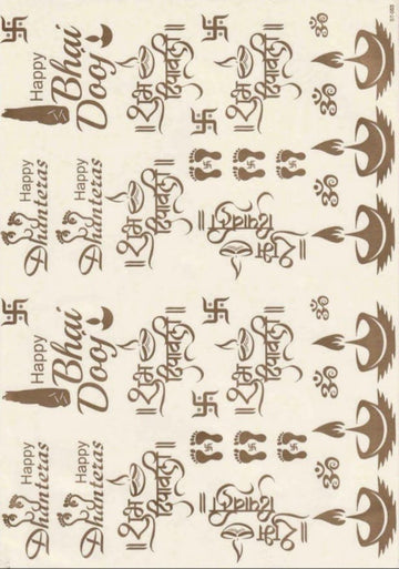 Golden Stickers A4- Diwali 3