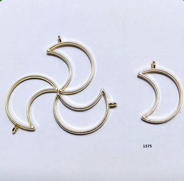 Golden Hollow Bezels Moons- Set of 10