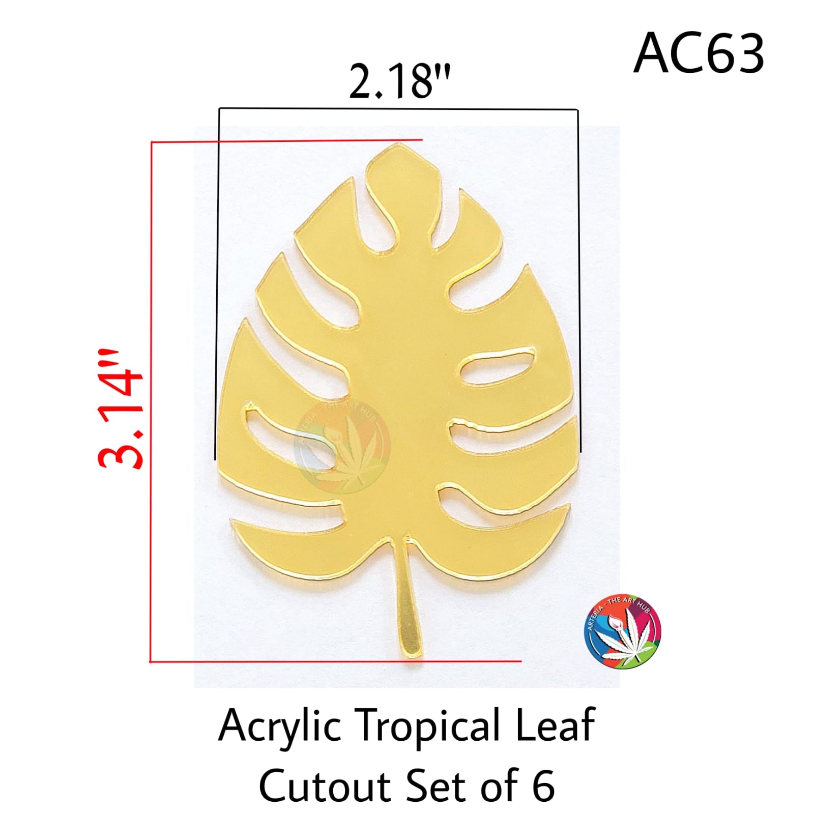 Acrylic Tropical Leaf Cutout Set of 6