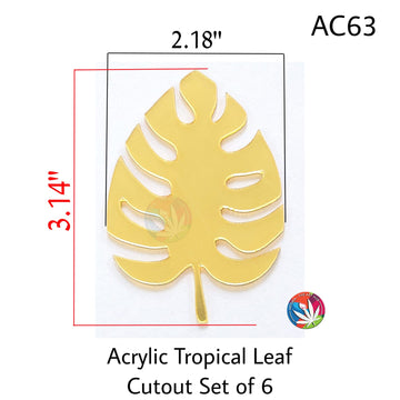 Acrylic Tropical Leaf Cutout Set of 6