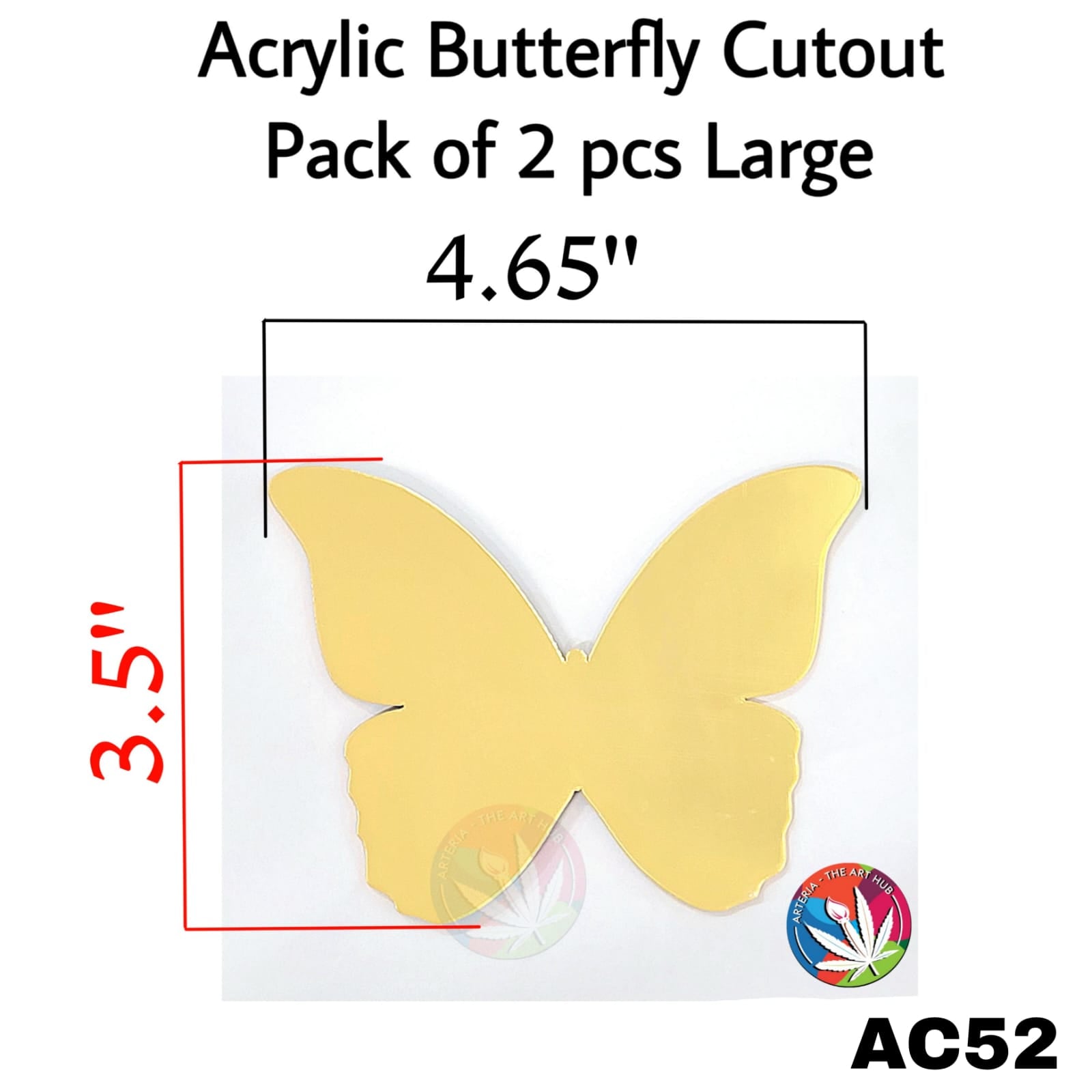 Acrylic Butterfly Cutout Pack of 2 pcs Large