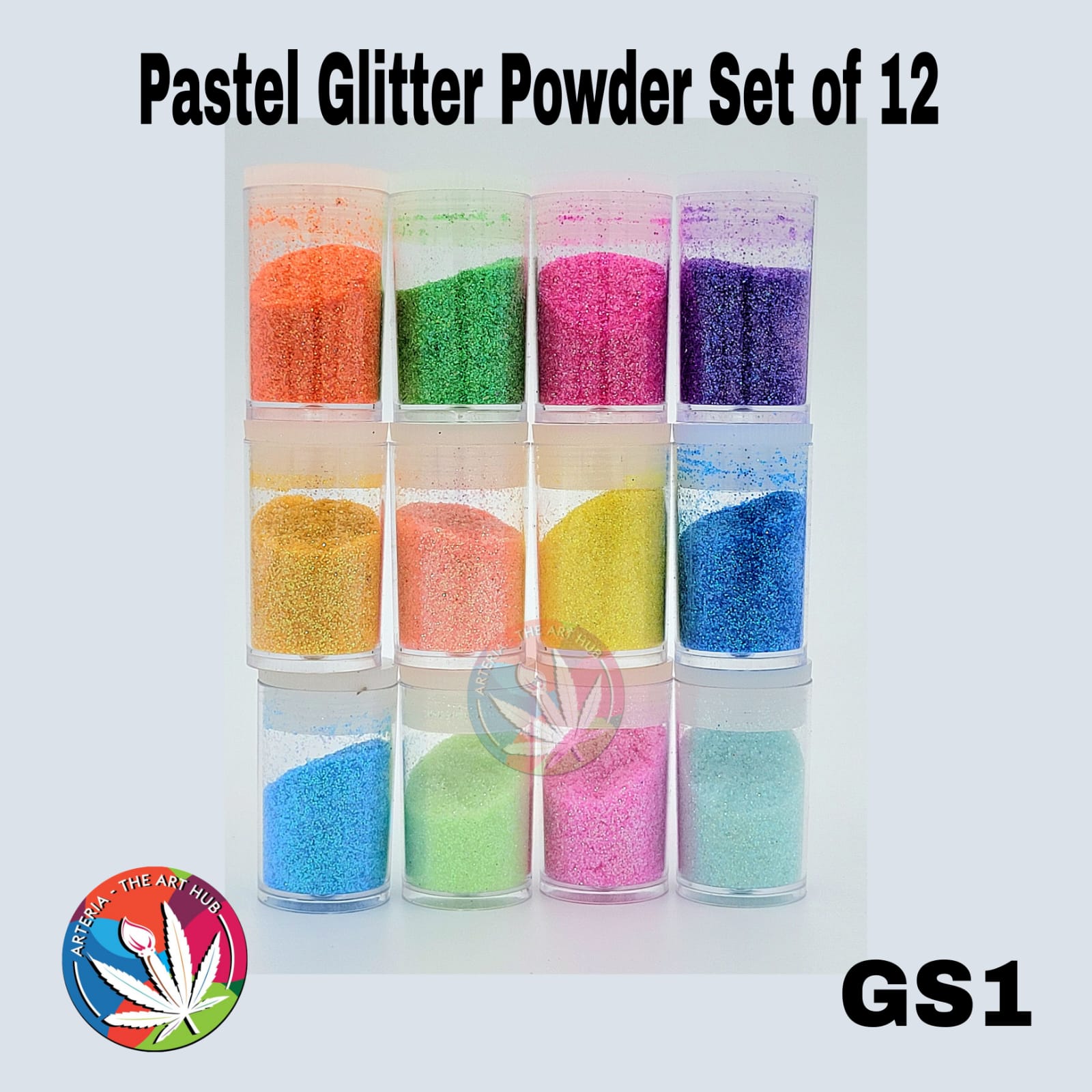 Pastel Glitter Powder Set of 12