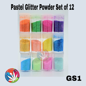 Pastel Glitter Powder Set of 12