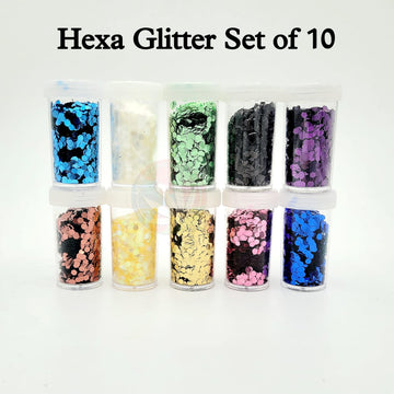 Hexa Glitter Set of 10
