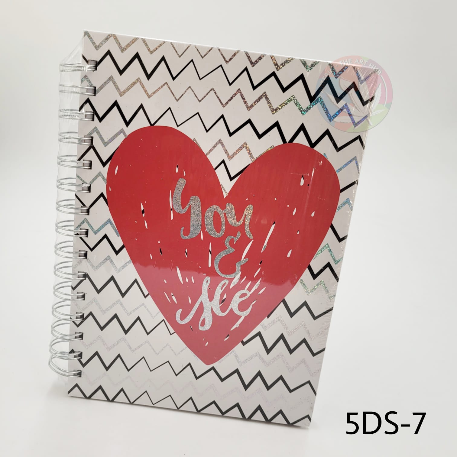 Quirky A5 Spiral Diary-  Chevron Heart