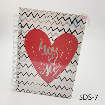 Quirky A5 Spiral Diary-  Chevron Heart