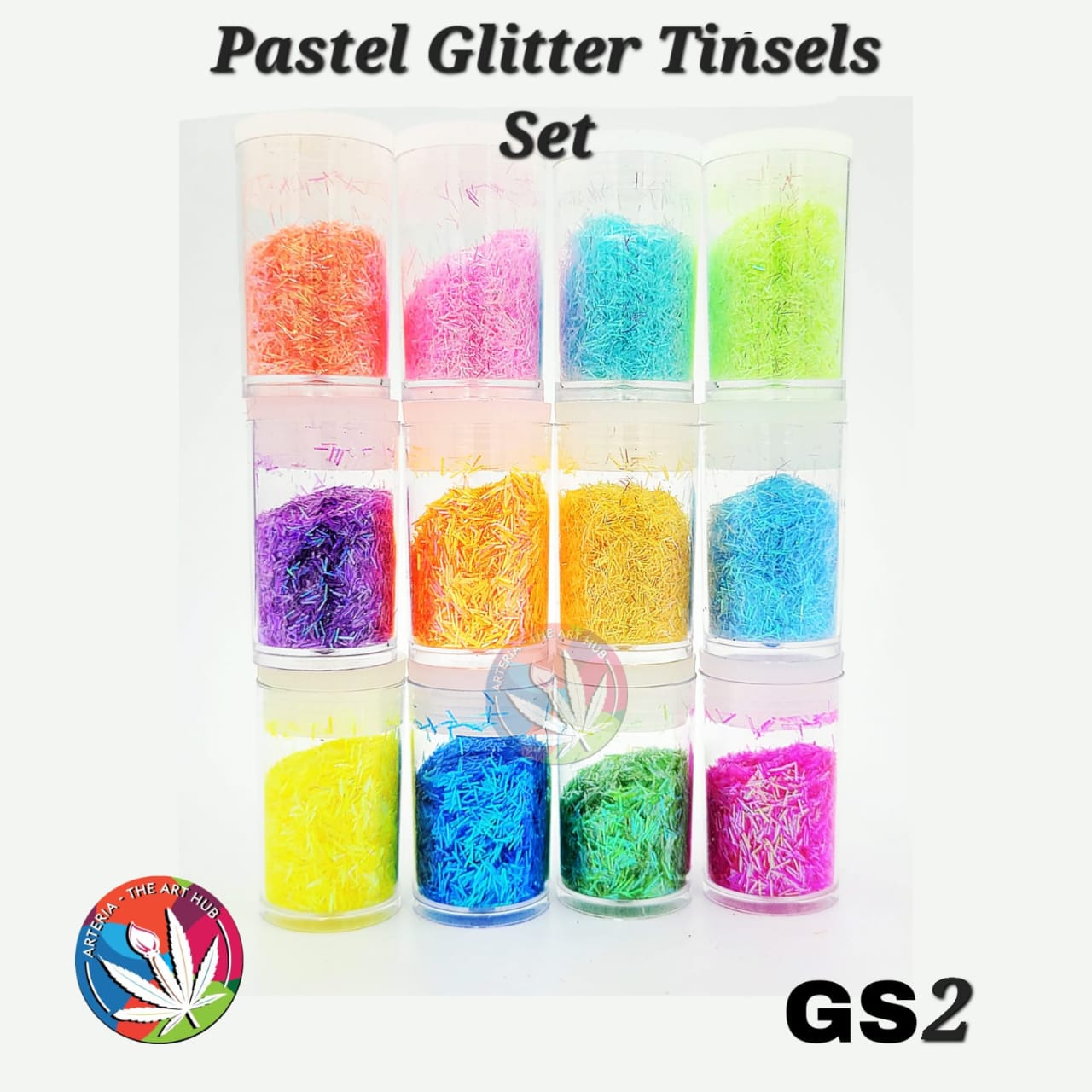 Pastel Glitter Tinsels Set of 12