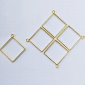 Golden Hollow Bezels Square- Set of 10