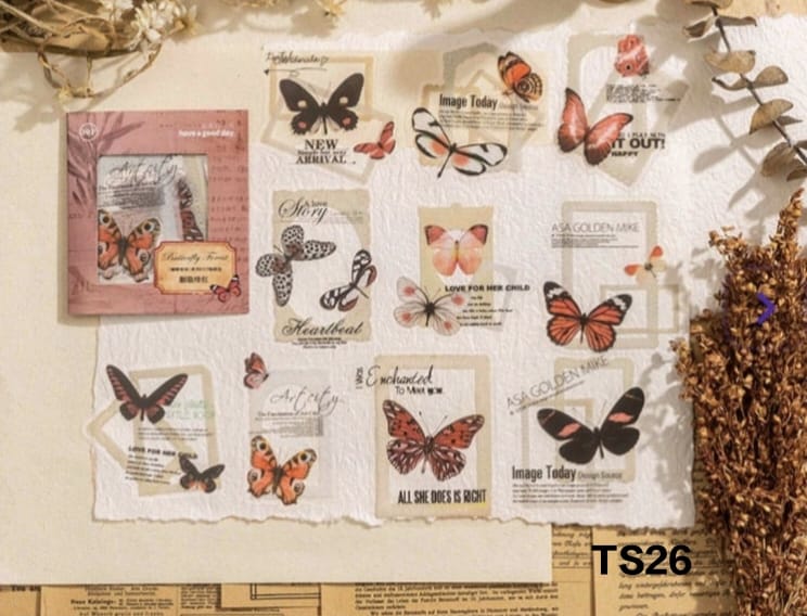 Transparent Sticker Cutouts-Butterfly Forest- Pink